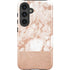 White Rose Gold Marble Galaxy S25 Impact Case
